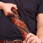 Vintage Luxury Handmade Leather Weave Copper Buckle Men's - Image 6