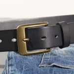Vintage Luxury Handmade Leather Copper Buckle Man's - Image 4
