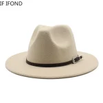 British Style Felt Jazz Fedora Hat 59-61CM Size Panama Trilby Hats - Image 6