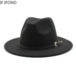 British Style Felt Jazz Fedora Hat 59-61CM Size Panama Trilby Hats - Image 2