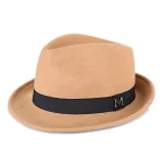 Felt Panama Fedora Hat Short Brim Trilby Flat Hat for Men Women - Image 3