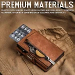 Pop-up Slim RFID Card Holder for Men Minimalist Leather - Image 2