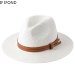 56-58-59-60CM New Natural Panama Soft Shaped Straw Hat - Image 2