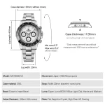 Watchdives WD16500 V2 Men Watch VK63 Quartz Movement - Image 2