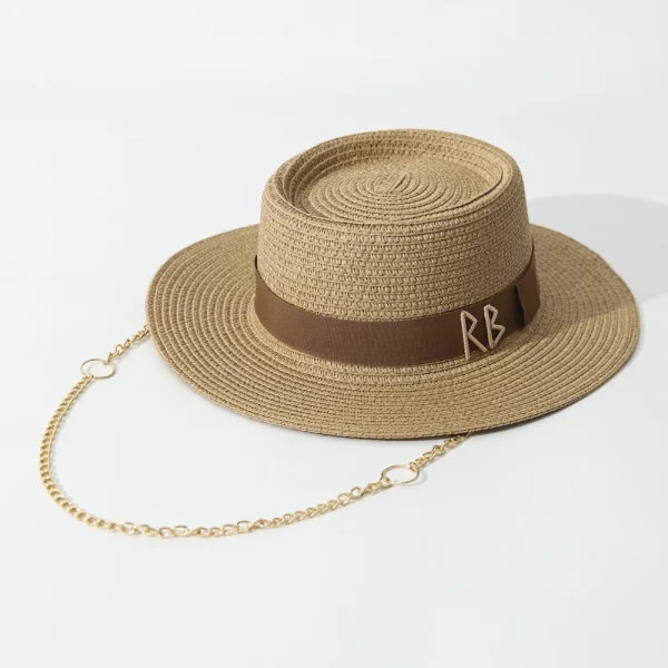Summer Straw Hats for Women Ribbon Decoration Elegant Ladies Party