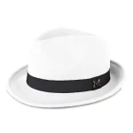 Felt Panama Fedora Hat Short Brim Trilby Flat Hat for Men Women - Image 2