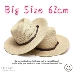 New XL Big Size 62cm Panama Jazz Straw Hat for Women Men - Image 2