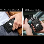 Customized Name Men's Carbon Fiber Magnetic Card Clip Leather RFID - Image 6