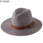 56-58-59-60CM New Natural Panama Soft Shaped Straw Hat - Image 3