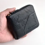 1pc faux Leather Wallet for Men - Premium Retro Letter Embossed Design