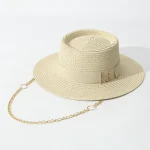 Summer Straw Hats for Women Ribbon Decoration Elegant Ladies Party - Image 3