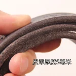 Extra Thick Cowhide Personality Brass Horn-shaped Buckle Head Men's - Image 2