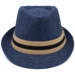 2 Sizes Parent-child Men Women Kids Boy Straw Fedora Hats l - Image 2
