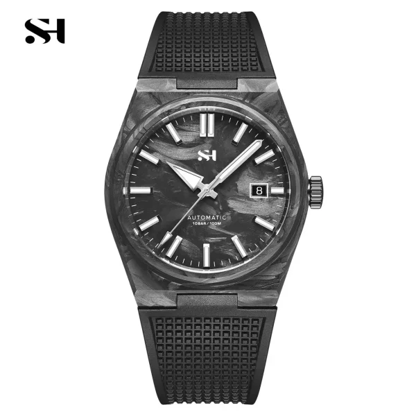 2025 New 40mm Carbon Automatic Watch Luxury 100m Waterproof
