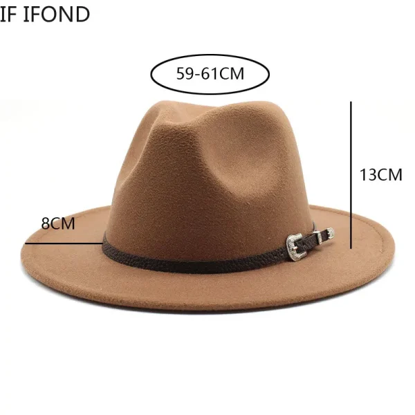 British Style Felt Jazz Fedora Hat 59-61CM Size Panama Trilby Hats