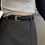 Leather belt for women with vintage women belts and high-end feel
