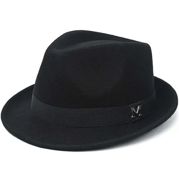 Felt Panama Fedora Hat Short Brim Trilby Flat Hat for Men Women