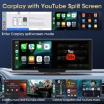 JMCQ Universal 10.26" Android WIFI Car Multimedia Player Bluetooth Wireless Carplay auto Monitor Screen for YouTube for Netflix - Image 3