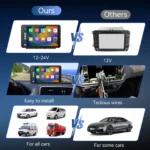 7 Inch Touch Screen Radio for Car Supporting Carplay & Android Auto，Portable Wireless Carplay Screen for Car,Car Audio Receiver - Image 4