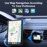 Universal 8 inch Portable Rotatable Car Screen Wireless Carplay Android Auto & WIFI Mirror Link Parking Rear Camera AUX Stereo - Image 4