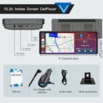Universal 10.26” Screen Car Radio Multimedia WIFI Video Player Wireless Carplay Screen for Apple Or Android - Image 3