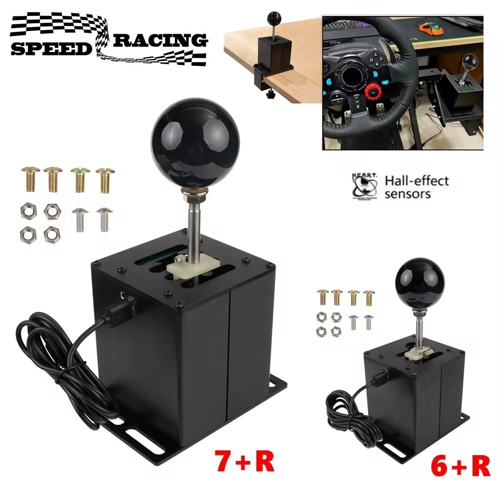 kf-Sc409d62a09f14b2f920fc767e34cd0e4c.webp USB Simulator Shifter Hall Sensor For Logitech G29/G25/G27/G920 T300RS/GT H Gear Shifter For ETS2 WRC PC Sim Racing Games 6R/7R - Image 1