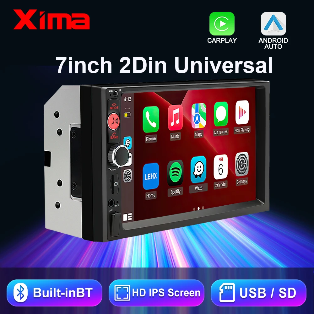 kf-Sc6ced7ea1d8b4aaea9f35aaed6dc917bA.webp XIMA 2Din 7" IPS Universal Wireless CarPlay Android Auto Car Radio Stereo Multimedia Autoaudio FM Receiver Mirror Link Monitor - Image 1