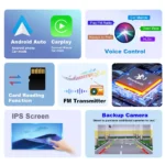Portable Touch Screen 7inch IPS CarPlay Android Auto Car Radio Multimedia Video Player GPS Navigation Wifi Rear View Camera - Image 2